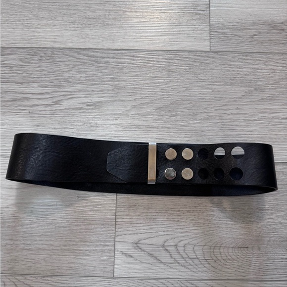 Brave Leather Belt Sz 30 Black Silver Stud Statement Made In Canada Punk Grunge main image 11